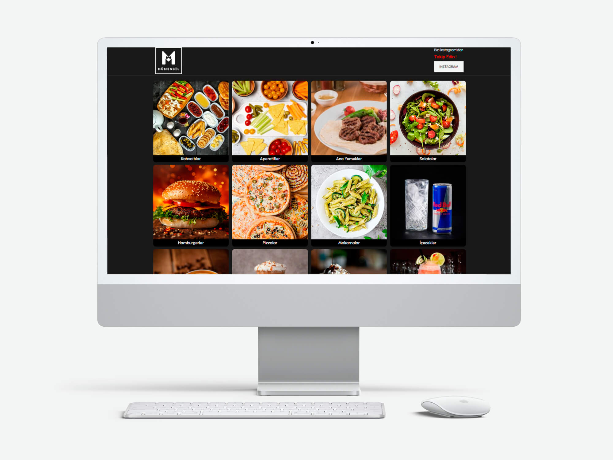 Mümessil Cafe Menü web sitesi
